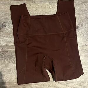 Le Ore Bandier Brown High-Waisted Leggings XS new